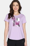 Zivame Knit Cotton Sleep Top - Lilac Breeze — thumbnail 2